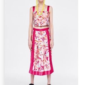 Zara - boho co-ord set crop top & maxi skirt NWT